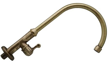 L'ARTISTICA F.LLI PERINCIOLI | Rubinetto Monoforo a Colonna Bocca Alta Girevole a Tubo Bronzato, Rubinetto in Ottone Monoforo con Canna Alta Girevole per Interno ed Esterno, 365x185mm