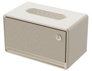 Edifier ES300 WLAN & Bluetooth Lautsprecher – 60W Hi-Res Audio, AirPlay 2, LDAC, 12h Akku, Multiroom, USB & AUX, Ambientebeleuchtung, Holzgehäuse, App-Steuerung – Kabelloser Premium Speaker (Creme)