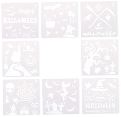STOBOK 8stücke Halloween Malvorlage Diy Malform Hexenkürbis Malform Kunststoff Malerei Vorlagen Zum Dekorieren Von Wänden Böden Und Glas