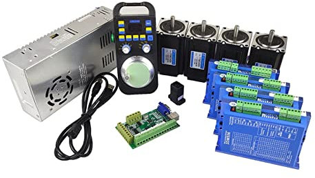 Schrittmotor, CNC-Kit 5-Achsen-Bewegungssteuerungskarte JMC 2DM556 NEMA23. Mit 3nm Stepper Motor Digital Display Wireless Handrad MPG DC24V 10A.