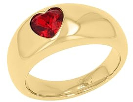 s.Oliver Ring für Damen, Edelstahl, mit Zirkonia, gold, Geschenkidee, kommt in Schmuck Geschenk Box, 2040612