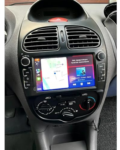 2+32G Android 14 Autoradio für Peugeot 206 206CC 206SW 2000-2008 mit Wireless Carplay Android Auto 7 Zoll DAB 2 Din Radio für Peugeot 206 Radio Bluetooth WiFi SWC AHD Rückfahrkamera FM/RDS