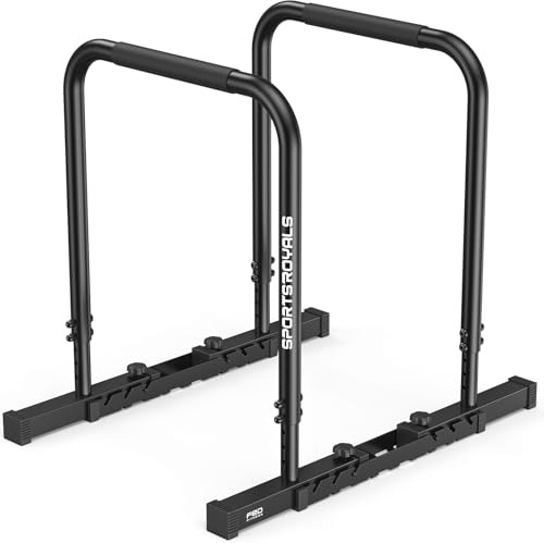 Sportsroyals Dip Barren Testsieger,300/400kg Tragkraft Dip Stange&Dip Bar,Doppel Sicherung,Funktionaler Stabiler Dip Bar,Höhenverstellbar81-96 cm,Tragbar für Heimgym&Calisthenics Equipment