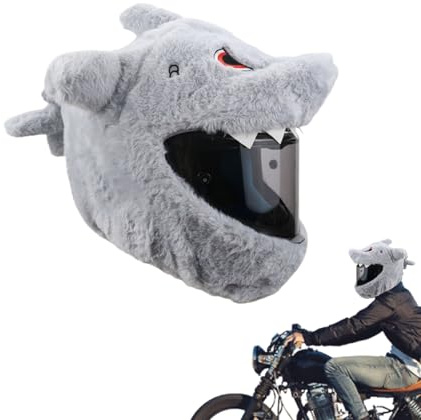 Haifisch Helm Überzug – lustige Plüsch Schutzabdeckung für Motorradhelme
