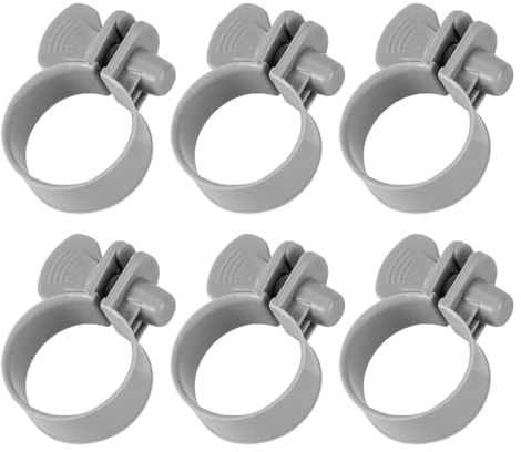 6pcs 1-1/4 Plastic Hose Clamps for Summer Escape Intex Coleman | Adjustable Plastic Hose Clamps Leak-Proof for Securing Pool Connections & Connecting Pool Equipment Like Pump Filter Heater