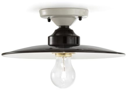 Ferroluce Retrò Deckenleuchte, Keramik 25 cm Bianco