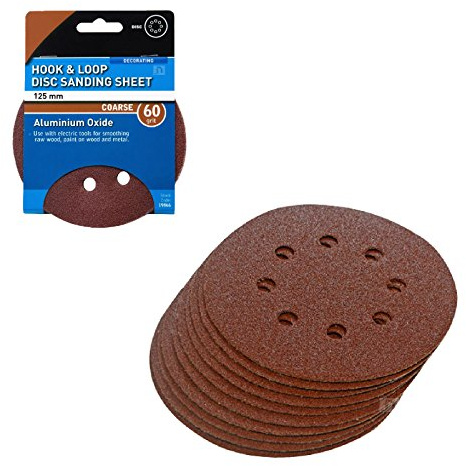 5 x Hook and Loop 125mm Sanding Disc Sheets 60 Grit Palm Sander Orbital Pads
