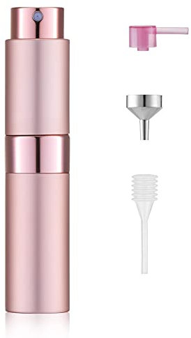 Toureal Vaporizador de perfume recargable vacío de 8 ml, botella de viaje para hombres y mujeres, botella de viaje para viajes (rosa)