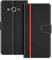 COODIO Coque en Cuir pour Samsung Galaxy Xcover 3, Étui Housse Pochette Fonction Stand pour Samsung Galaxy Xcover 3, Noir/Rouge