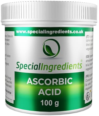 Special Ingredients Ascorbic Acid Powder, 100 g | Askorbinsäure Pulver, Vitamin C-Pulver, Antioxidationsmittel, Teigverbesserer für Brot, Vegan, gentechnikfrei, Glutenfrei