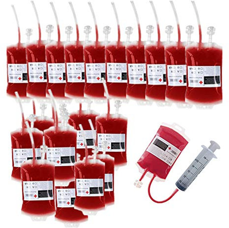 Bolsa de sangre para bebidas IV, vasos de fiesta de Halloween, bolsa de bebidas, regalo de mordaza, médico, enfermería/graduación RN, suministros de fiesta de vampiro zombi (paquete de 20)