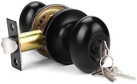 Cerraduras de puerta de entrada con llave con las mismas llaves, pomos ovalados antiguos para puerta de privacidad, pomos de puerta interiores para trastero/dormitorio/baño, puerta marrón y blanca,