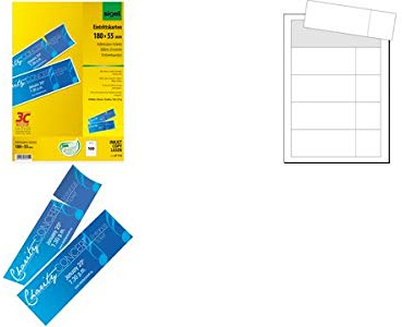SIGEL Eintrittskarten mit Abriss - bedruckbar, 180x 55 mm, 100 Stück auf A4 Bögen, weiß; Packungsinhalt: 100 Stück