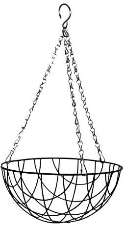 Esschert Design Hängekorb, Metall, 25,4 cm, Schwarz