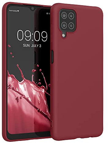 kwmobile Case Compatible with Samsung Galaxy A12 Case - Soft Slim Protective TPU Silicone Cover - Rhubarb Red