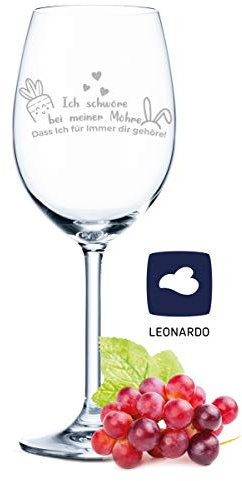 Leonardo Weinglas - Ich schwöre bei meiner Möhre - Osterdeko als Geschenkidee zu Ostern - Oster Geschenke die gut ankommen - Geschenk für Frauen & Männer