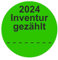 Inventuretiketten, Inventuraufkleber 2024 Inventur gezählt - Durchmesser 50 mm - 1000 Stück (Leuchtgrün)