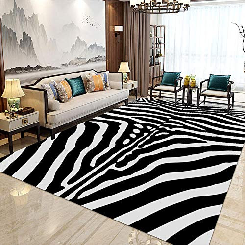 kunsen Zebra Penny fällt Nicht in den modernen Teppich-160x230 cm. Langlebiger schmutzabweisender waschbarer leicht zu reinigender Rutschfester Teppich kinderteppich Dekoration Wohnung modern Bett