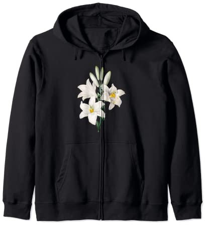Fleur blanche lys madonna Sweat à Capuche