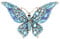 Broche Papillon Strass Coloré Brillant Cristal Broche Broche Décoration Cadeau Cristal Strass Papillon Broche Broche Papillon Broches pour Femmes Filles(bleu)