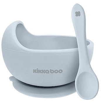 Kikkaboo Kids ciotola silicone Yummy capacità 250 ml cucchiaio base aspirazione, colorazione:blu