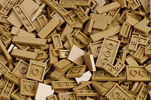 Steinchenshop Klemmbausteine 900 Stück Fliesen Tiles Dark tan nach Form Sortiert (Dunkelbeige)