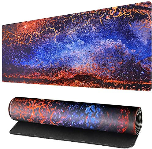 Galaxy Nebula Gaming-Mauspad, 90 x 40 cm, glatte Oberfläche für Präzision und Kontrolle, rutschfeste Gummiunterseite für Stabilität, langlebig und tragbar (Wenlu04)