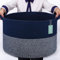 BOSROTY Extra Large Blanket Basket 87L, Laundry Hamper, Baby Nursery Hamper for Storage Toys Clothes Towels, Large Cotton Rope Laundry Basket for Girls Boys, 55 x 35 CM, Navy Blue