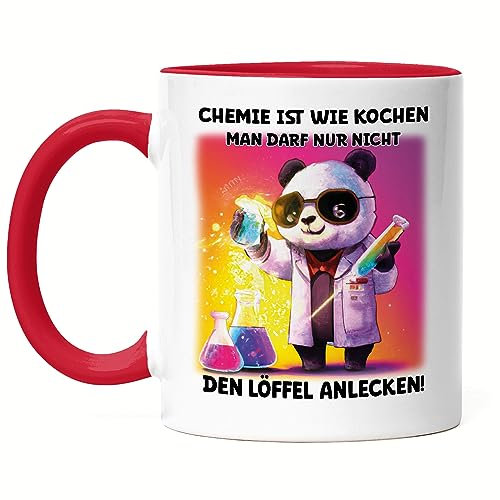 Hey!Print Chemie Ist Wie Kochen Man Darf Nur Nicht Den Löffel Anlecken Tasse Rot Chemiker Periodensystem Experiment