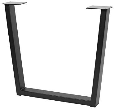 GTV - Rahmenfuß INDUSTRIA, trapezförmig, H=710 mm, B=820 mm, Profil 80 x 40, Stahl, schwarz - Tischbeine Moebelfuesse Metall - Rückenlehnenhalter DIY Esstisch, Schreibtisch, Couchtisch, Bank