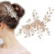 Wedding Hair Clip Rhinestone Bridal Handmade Flower Clip Crystal Hair Pins Bridal Bridesmaid Wedding Hair Accessories for Women and Girls Party Gift (Light Rose Gold)