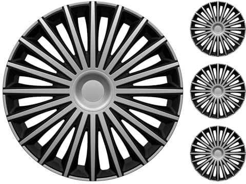 M MOTOS Set 4er Radkappen 15 Zoll - Lachen Sie über Kratzer mit diesen flexiblen, leichten Radkappen 15 Zoll. Einfache Installation, Keine Werkzeuge erforderlich, Schutz vor Verblassen!