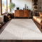 Carpetsale24, Kurzflor Teppich Wohnzimmer 280 x 370 cm, Skandinavischer Boho Teppich Einfarbig Beige, 3D-Effekt, Extra Weich und Waschbar, Deko Teppich für Schlafzimmer und Küche, Größe Teppich