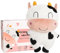 Cojín de calor para microondas, cojín de calor para microondas, peluche de vaca lechera, cojín de granos para aliviar la terapia caliente y caliente para espalda - dolor abdominal (vaca)