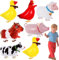 Walking Tier Ballons, 6pcs Bauernhoftiere Ballon, Folienballon Haustier, Folienluftballon Tiere, Ballon Tiere, Geeignet für Bauernhof-Geburtstagsdekorations-Tierballons