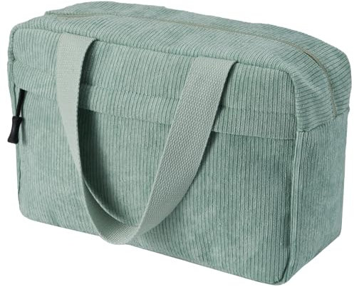 Jiliyote Kulturtasche Cord Damen Große Kosmetiktasche Make-up Tasche Kosmetikbeutel Kord Cosmetic Bag Reise Kosmetikbeutel für Travel mädchen Damen