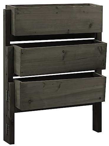 Jardinière sur Pieds 3 Niveaux Style Rural Chic, Potager sur Pieds, Plate-Bande surélevée avec étages Jardinière Étagère en escalier pour Fleurs Étagère en escalier pour plantations, 60x14x75 cm