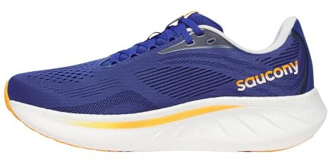 Saucony Men's Ride 18 Sneakers, Azurite/Peel, 9.5 Wide