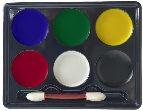 Pinturas Cara para Niños HISUNBEN Pintura facial y corporal, 6 colores No Tóxica Pintura Corporal y Facial para Barriga Embarazada, Kit Maquillaje Halloween Festival Fiesta Cosplay adultos y niños