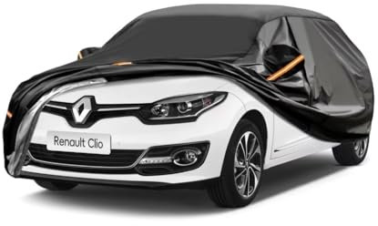 GUNHYI Auto Abdeckplane Wasserdicht Passend für Renault Clio(1990-2024), 7 Schichten Vollgarage Autoabdeckung Autoplane für Regen Sonne Staub Schutz,Mit Baumwollfutter und Reißverschluss ausgestattet
