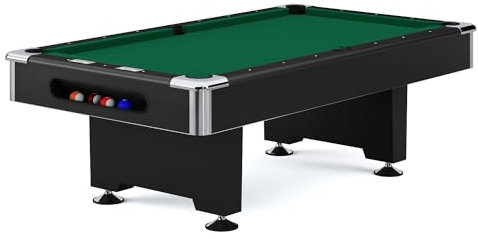 Automaten Hoffmann Billardtisch Club Pro III | Schieferplatte, Nivellierfüße, K-55 Bandenprofil | Für Verein u. Indoor | Naturkautschuk Banden, einfache Tuchbespannung