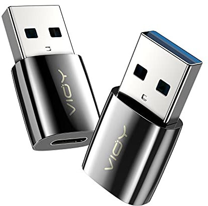 VIOY USB C Female to USB Male Adapter, [2 Pack] Type C to USB A Converter for Fast Charging & Data Sync, Compatible with iPhone 15/14/13/12/11 Pro, Mbook, iPad Air 6, Galaxy S21 S20,black