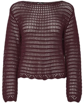 PIECES Damen Pcfallon Ls Boat Neck Knit Bc