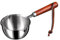 Small Sauce Pan 300ml Stainless Steel Sauce Pan with Wooden Handle Mini Sauce Pot with Pour Spout, Hanging Small Cooking Pot for Oil Soup Milk Chocolate