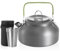 SUNOYA Hervidor de agua para camping, tetera de 0,8 L con 4 vasos de acero inoxidable, cafetera, hervidor de agua para camping, pícnic, senderismo