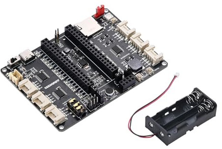 Fits Raspberry Pi Pico Expansion Mini Board - Multi-Functional Development Board with DS1302 Clock, RGB LED, Microphone, SD Card, Grove I/O, Power Charging & Sample Code with Ba-ttery Holder