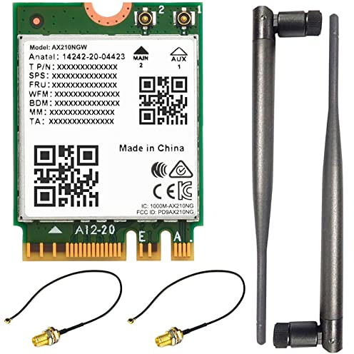 WFi 6E Trådlös AX210 NIC, Gigabit Tri-Band 2,4G/5G/6GHz WFi 6E, 802.11AX Standard, Bluetooth 5.3, Stöd för Linux, Windows 10/11, etc.