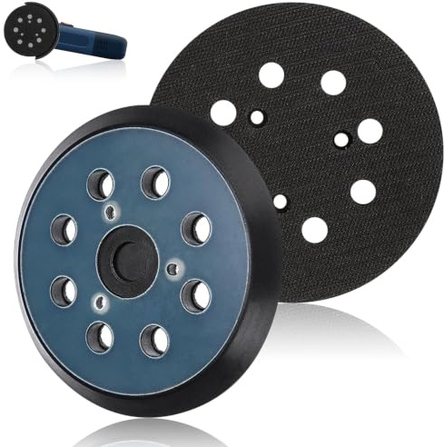 5 8 Hole Sander Backing Pad, 2 Replacement Sander Pad, Hook and Loop Base | Durable Rubber Sanders Compatible for Ma-kita M9204 BO5030 BO5031 DBO180Z BO8041 DBO180RMJ BO5041 BO5010 BO5011 BO5012