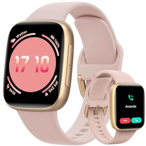 ENOMIR Smartwatch Damen mit Rauschunterdrückung Telefonfunktion, Herzfrequenzmonitor,Schlafanalyse,Zyklus-Tracker für Frauen, Sportuhr Damen 110+ Sportmodi, 1.85 AMOLED, iOS/Android, 10 Tage Akku