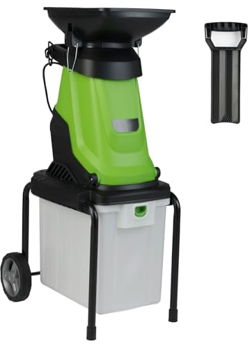 TANGZON 2800W/3000W Garden Shredder, Electric Wood Chipper with 45mm Cutting Diameter, 4500rpm Speed, SK5 Dual-sided Blades & 50L Collection Bin, Garden Mulcher for Branches (3000W, 55x44x106cm)